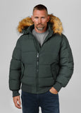 Men's winter jacket with hood Burnt