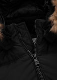 Men's winter jacket with hood Burnt