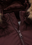 Men's winter jacket with hood Burnt
