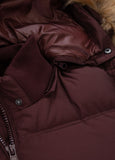 Men's winter jacket with hood Burnt