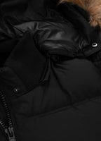 Men's winter jacket with hood Burnt