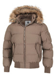 Men's winter jacket with hood Burnt