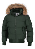 Men's winter jacket with hood Burnt