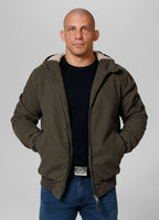 Men's winter jacket with hood Crimson