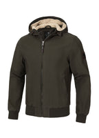 Men's winter jacket with hood Crimson