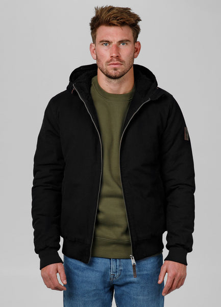 Men's winter jacket with hood Crimson