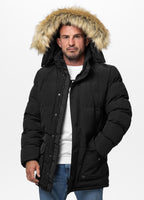 Men's parka winter jacket with hood Forest