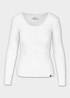 Damen Langarmshirt Rib - Weiß