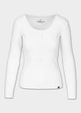 Damen Langarmshirt Rib - Weiß