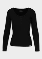 Damen Langarmshirt Rib - Schwarz
