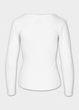 Damen Langarmshirt Rib - Weiß