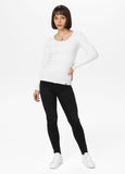 Damen Langarmshirt Rib - Weiß