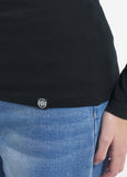 Damen Langarmshirt Slim Fit USA CAL - Schwarz