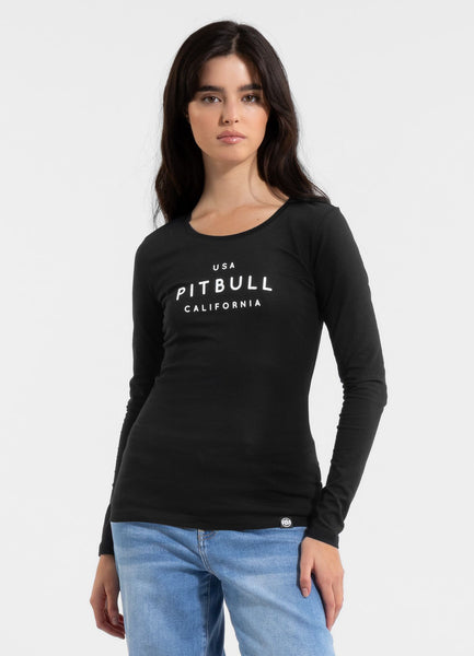 Damen Langarmshirt Slim Fit USA CAL - Schwarz