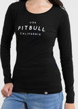 Damen Langarmshirt Slim Fit USA CAL - Schwarz