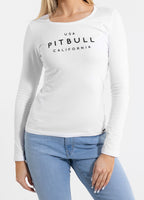 Damen Langarmshirt Slim Fit USA CAL - Weiß