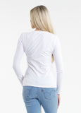 Damen Langarmshirt Slim Fit USA CAL - Weiß