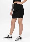 Damen Minirock Rib - Schwarz