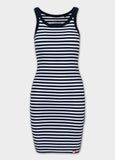 Rib LAYLA II sports dress - dark blue/white