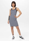 Rib LAYLA II sports dress - dark blue/white