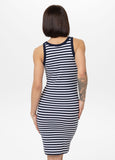 Rib LAYLA II sports dress - dark blue/white