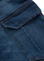 Jeans cargo shorts navy wash long track