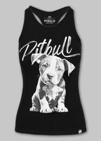 Damen Tanktop Slim Fit PUPPY - Schwarz