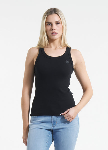 Damen Tanktop Rib LAYLA - Schwarz