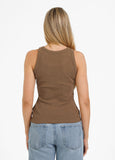 Damen Tanktop Rib LAYLA - Coyote braun
