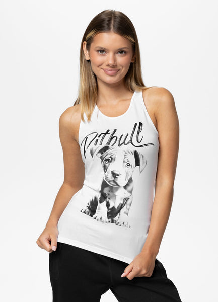 Damen Tanktop Slim Fit PUPPY - Weiß