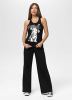 Damen Tanktop Slim Fit PUPPY - Schwarz