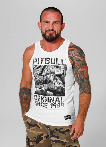 Herren Tank Top Slim Fit Drive - Weiß