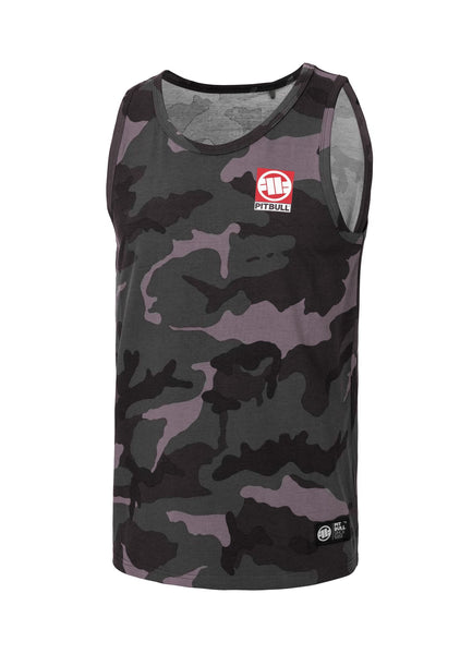 Herren Tank Top Slim Fit Small Hilltop - All Black Camo