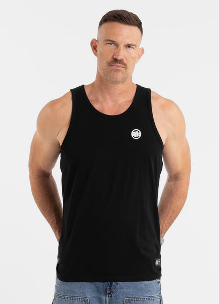 Herren Tank Top Slim Fit Small Logo - Schwarz